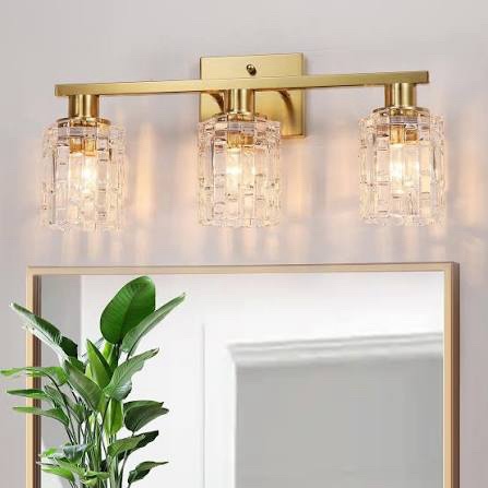 (Stock photo is slightly different)FDPBY Modern 3-Light Vanity Light - Gold