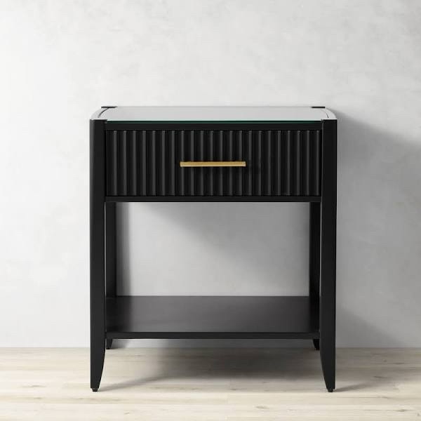 NSHD1540-BLK 26" Tall 1-Drawer End Table - Black