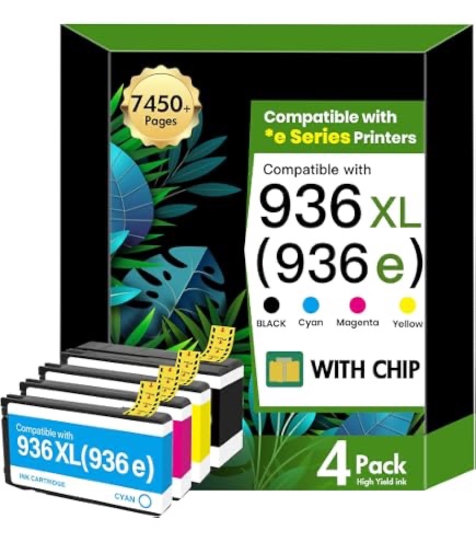 Rainaley 936XL 936e Ink Cartridges 4-Pack with Chip
