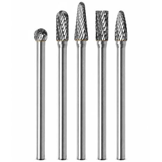5-Piece Tungsten Carbide Rotary Burrs Long Shank Set