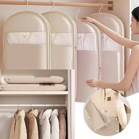 SLDYH Space Saving Hanging Storage/Organizer Bags (Pink, M + L + XL)