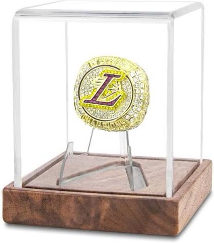 Samrion Championship Ring Display Case, Acrylic and Walnut Wood