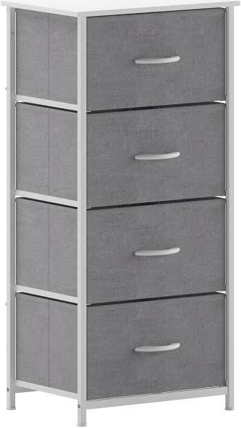 4 Drawer Dresser for Bedroom, Narrow Chest of Drawers, Wooden Top and Study Iron Frame 18"x37.5"-(WxH)