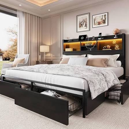 Unbranded Bed Framewith drawers  (Parts 24, 25, LED Components)
