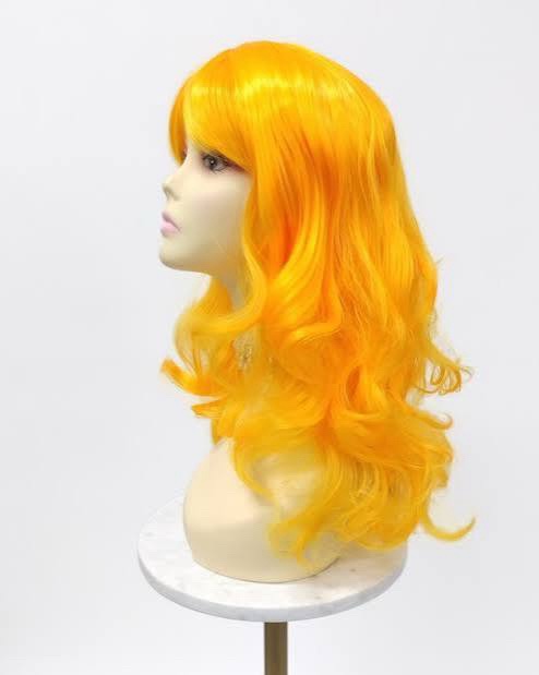 Long Wavy Bright Yellow Cosplay Synthetic Wig