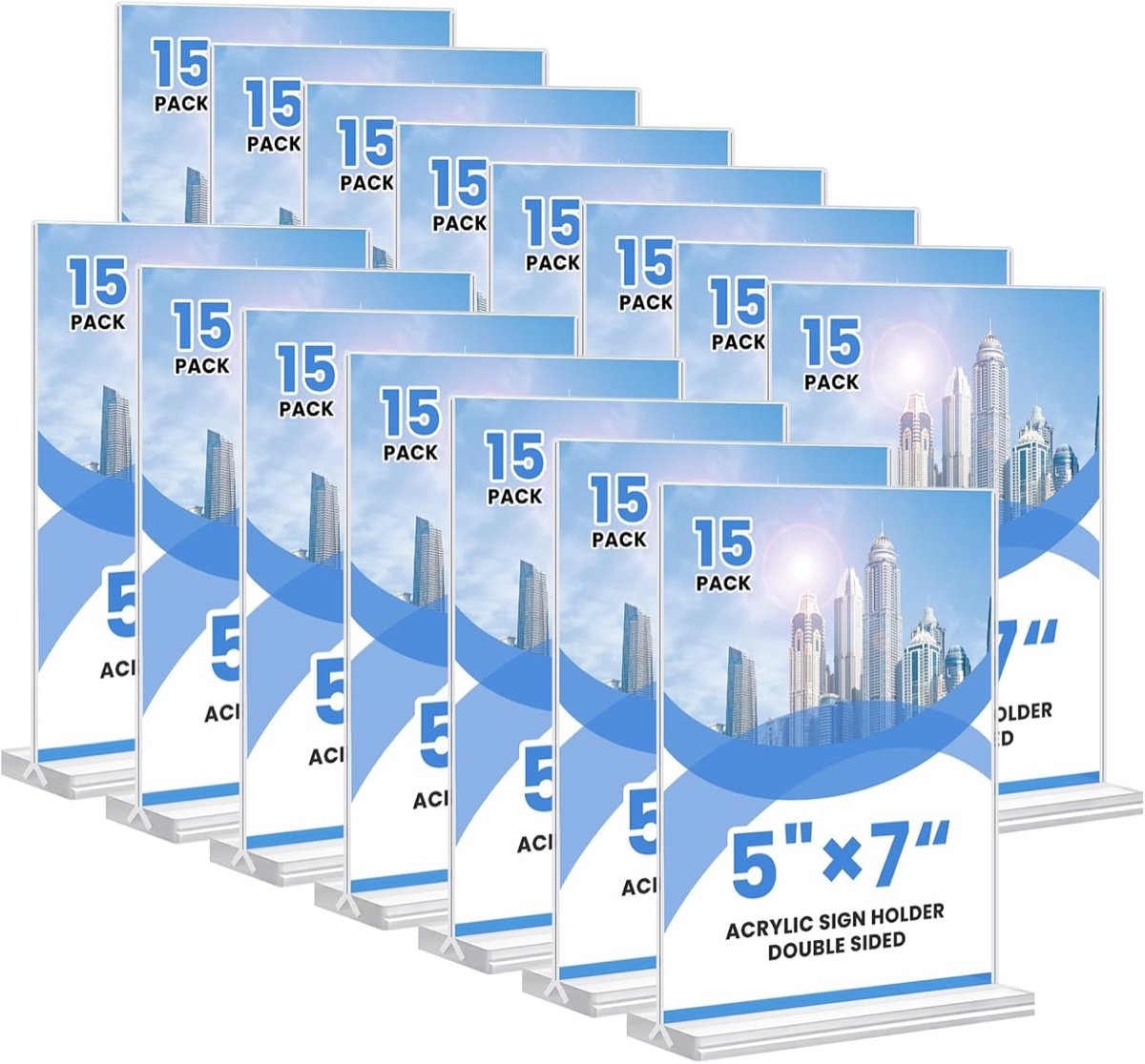 NICELINK 15 Pack Acrylic Sign Holder 5x7 Vertical