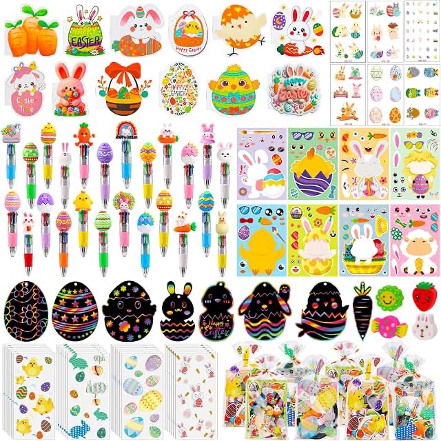 Easter Themed Stationery Assortment: Pens, Erasers, and Stickers