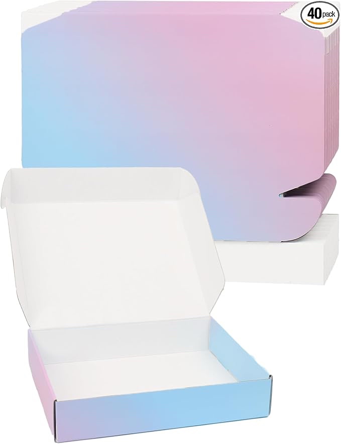 40-Pack Shipping Boxes 10x8x2" Packaging for Small Business