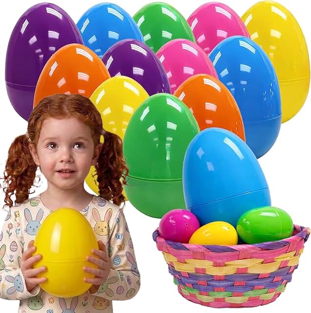 Spring Flower Jumbo Easter Eggs, 12 Count