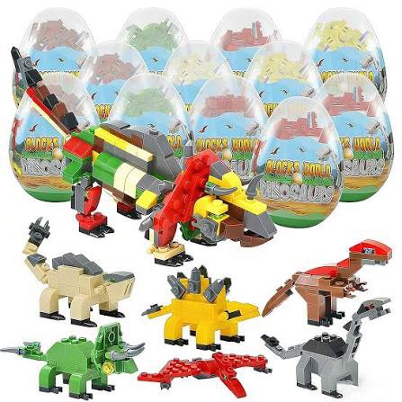 Auryee 12PCS Blocks World Dinosaur Egg Building Sets