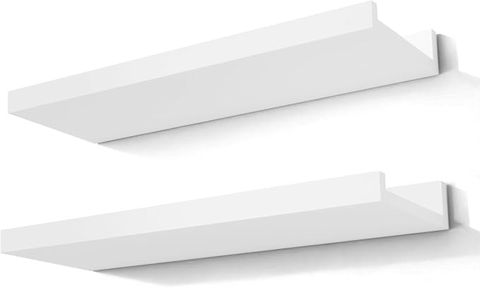 White Wall-Mounted Floating Shelf