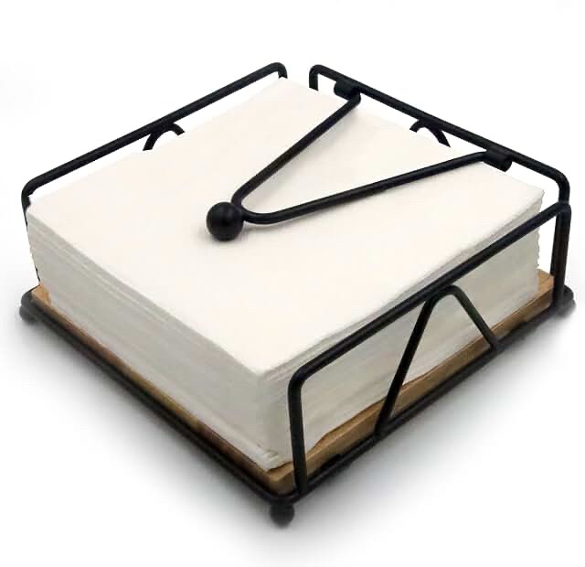 Modern Metal and Wood Napkin Holder