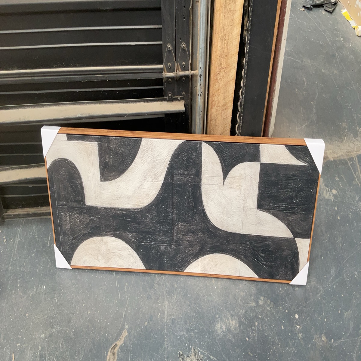 18”X5’ Wall Art Black And White Abstract