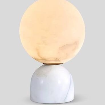 Globe Table Lamp with White Base