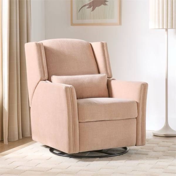 Pink Swiveling Recliner Chair