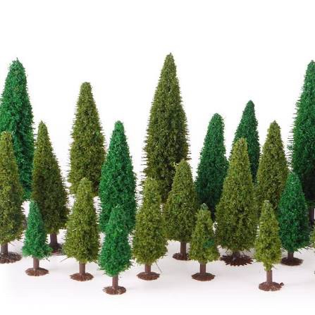 Skyiety 20 Pcs Christmas Model Trees Scenery Landscape (Green)