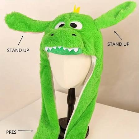 Green Dinosaur Plush Moving Ear Hat
