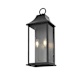 Outdoor Wall Lantern Light Fixture - Traditional Black Metal Cage Design