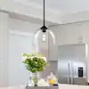 Modern Single Light Pendant Lamp - Black