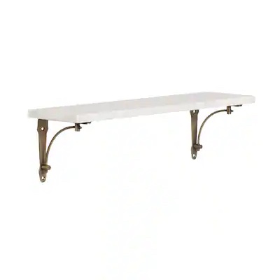 Uniek Hatley 20 Shelf White Marble/Brass
