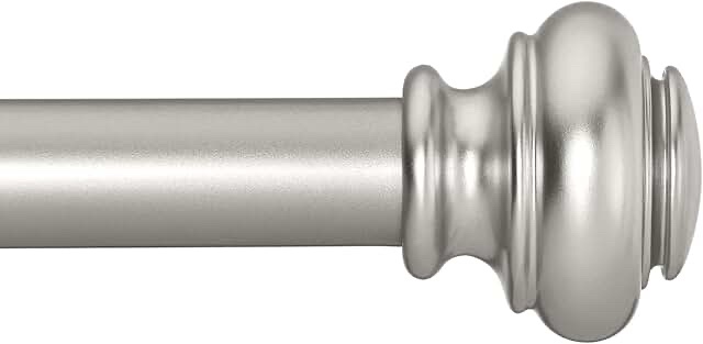 Simewin Curtain Rod 28in - 48in Silver 1in Diameter