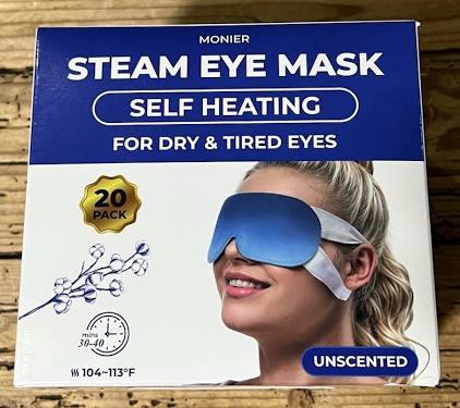 Monier Steam Eye Mask Self Heating for Dry & Tired Eyes 20 Pack Unscented