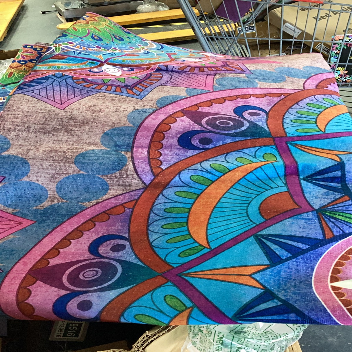 Arenarug Meditation Indoor Outdoor Rug 5x8 ft Mandala Pattern Rug Boho Style,Yoga Meditation Mat Picnic Rug for Patio Living Room Porch Garden Deck Backyard Easy to Clean Non Shedding Non-Slip 8x10