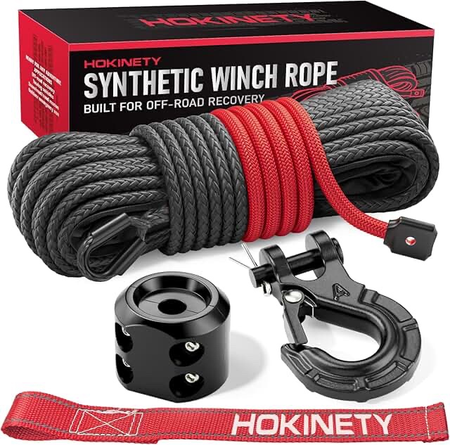 HOKINETY Synthetic Winch Rope for Off-Road Recovery