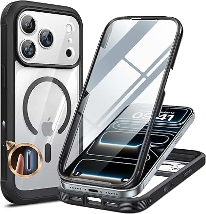 Miracase Full Body Phone Case for iPhone 17 Pro / 17 Pro Max, Black