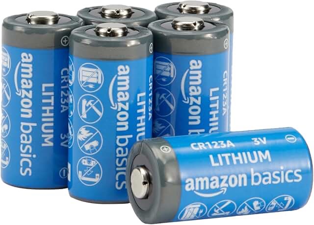 Amazon Basics CR123A 3V Lithium Batteries, 6-Pack