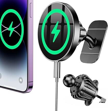 Coolpow Magnetic Wireless Car Charger MagSafe Mount (W08)