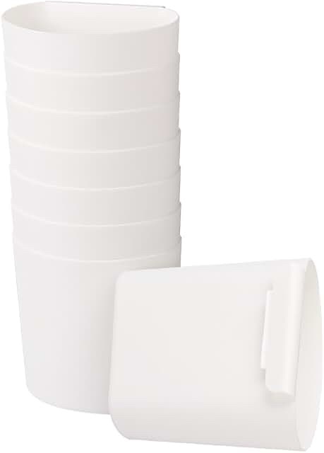 DEAYOU 3 Pack Hanging Cup Storage Organizer, White, 10.2" x 5.5" x 4.7"