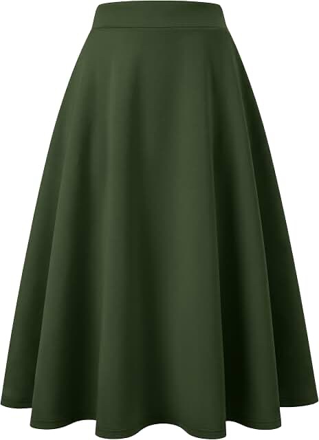 ANRABESS Women's A-Line Skirt - Green, Size XL