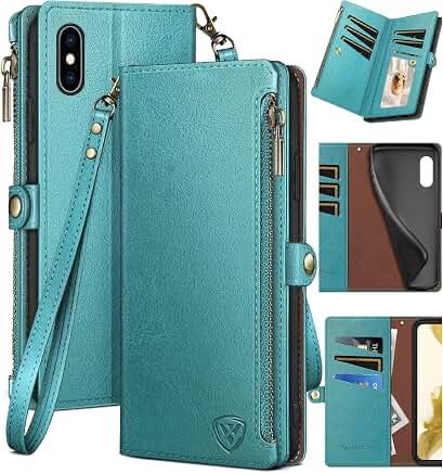 XcaseBar Wallet Case for iPhone X/XS - Blue Green