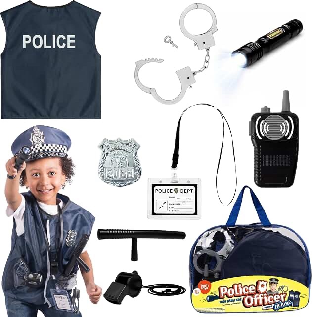 Police Officer Costume Set with Badge