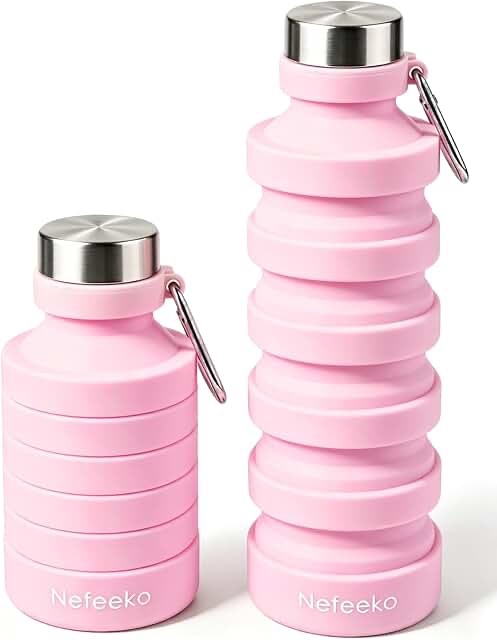 Nefeeko Collapsible Silicone Water Bottle - Pink