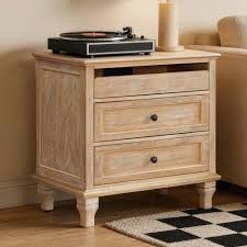 3-Drawer Nightstand with Integrated Power Charging Station