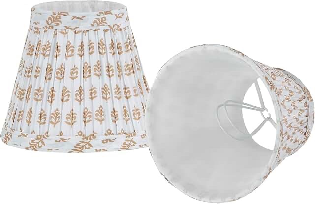 Set of 6 Replacement Lamp Shades, Patterned Fabric