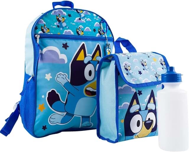 Fast Forward Bluey Kids 5-Piece Backpack Set