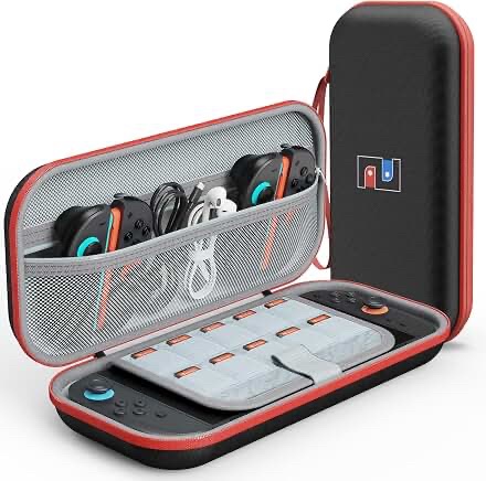 DIGIROOT Video Game Case & Storage (Switch Black & Red)