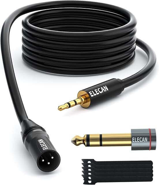 Elecan 3.5mm to XLR Cable 50FT