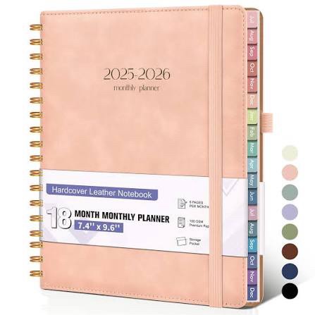 2025-2026 18-Month Monthly Academic Planner, Pink, 7.4" x 9.6"