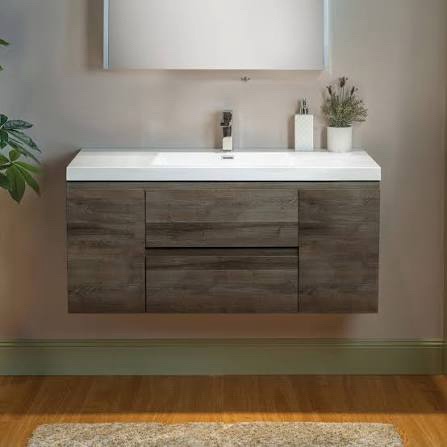 Wall Mounted Floating Bathroom Vanity/Cabinet - Gray