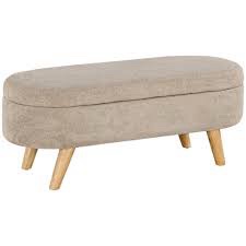 HOMCOM Bedroom Storage Bench or Ottoman with Wood Legs