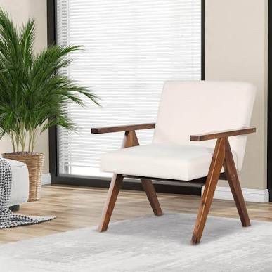 Chair Wood Legs Cushion Back And Seat