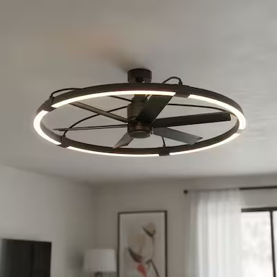 Harbor Breeze Ashbourne 46-in Matte Black Ceiling Fan