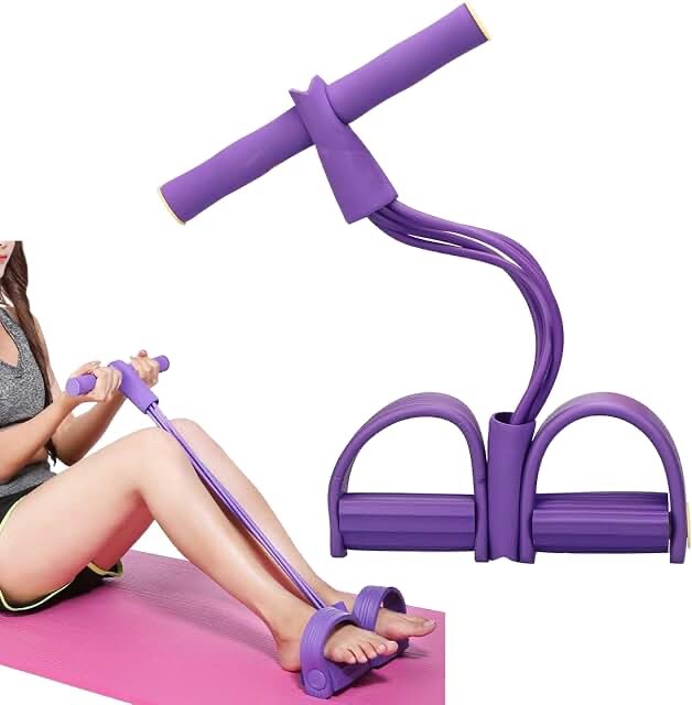 Yoga Pedal Resistance Band / Tension Rope Exerciser - Purple