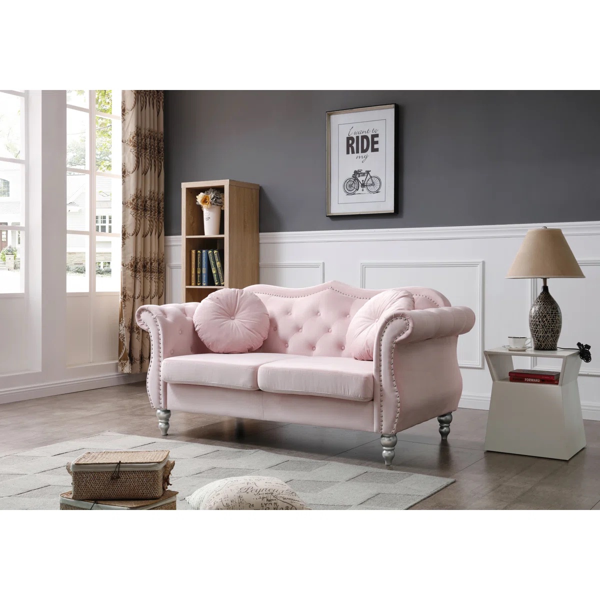U S Pride Furniture S5643 Sofa in Rose