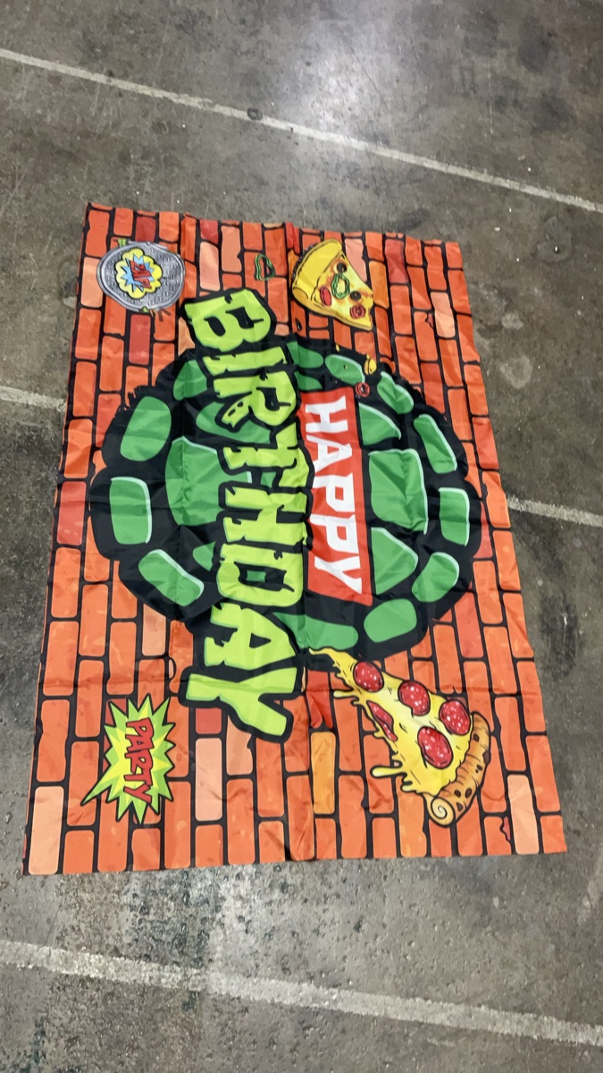 Teenage Mutant Ninja Turtles Themed 'Happy Birthday' Party Backdrop Banner 38” * 58”