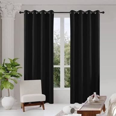Blackout Grommeted Curtain Panels with Beige Lining